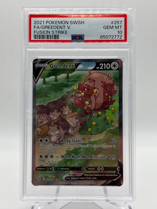 Greedent V 257/264 Fusion Strike - PSA 10 GEM MINT